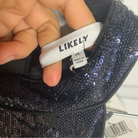 Likely Revolve black sequin halter Carrie formal gown size 14 prom wedding guest - Picture 5 of 10